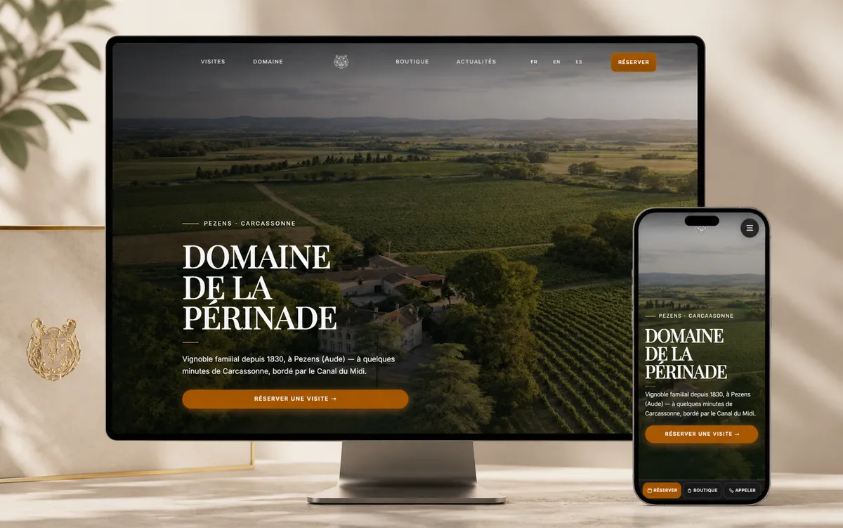 Domaine de la Périnade — iMac + iPhone
